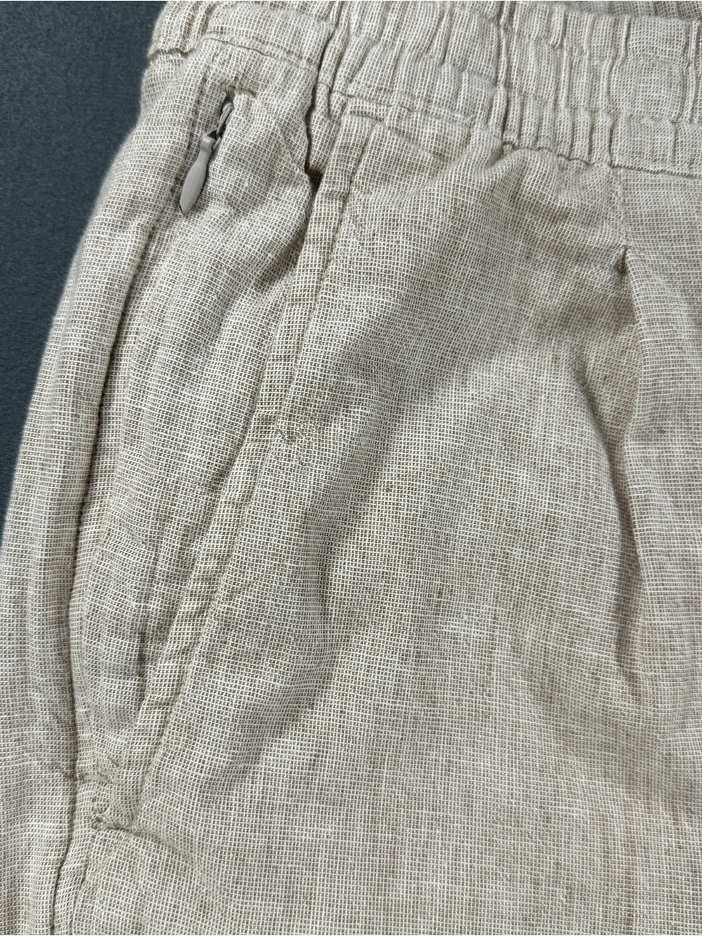 Abercrombie & Fitch Linen Blend Relaxed Pants Beige Cream - Men’s Size M Medium - Picture 2 of 15